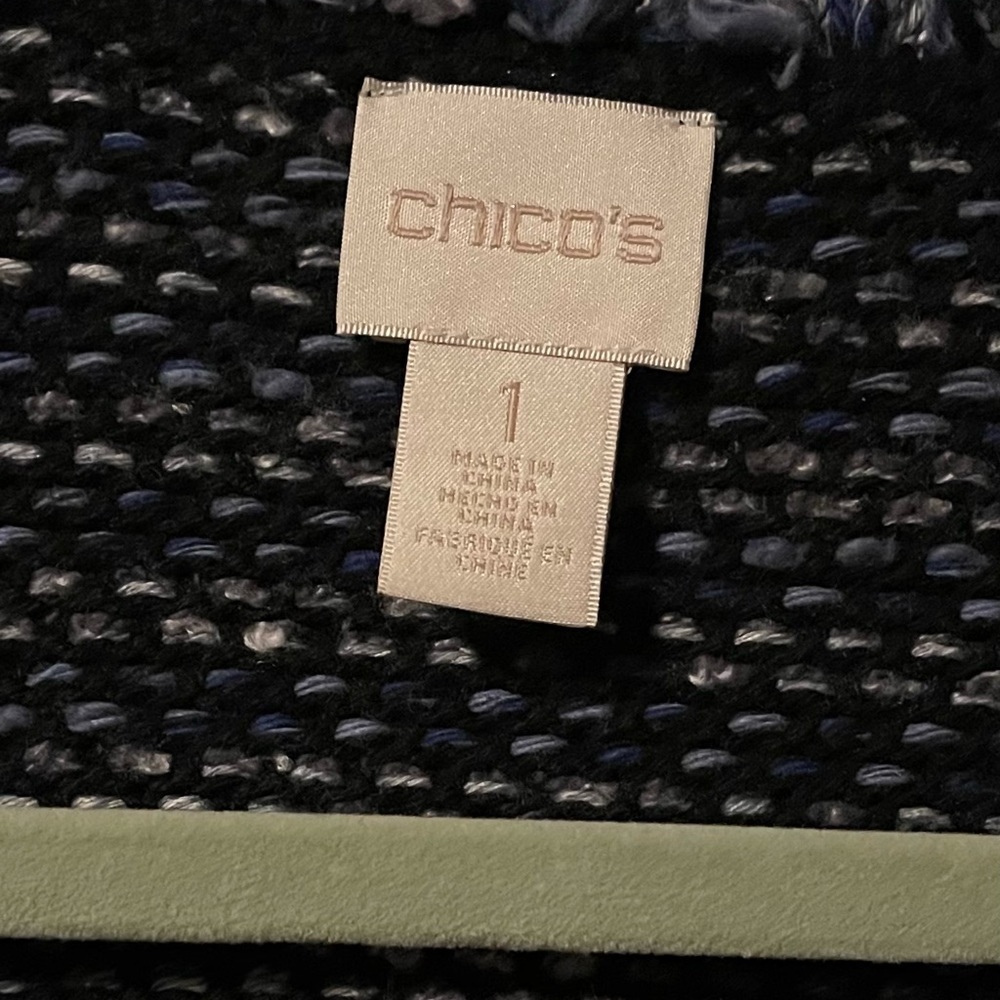 Women’s Chico’s size 1 Blue weaved Jacket - Picture 3 of 6